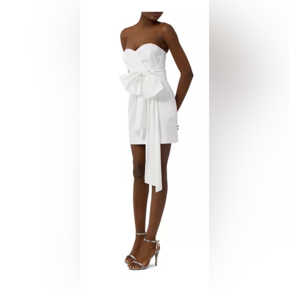 NWT French Connection Strapless Florida Side-bow White Dress in size 6